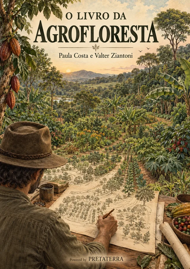 Capa de O livro da agrofloresta, de Paula Costa e Valter Ziantoni